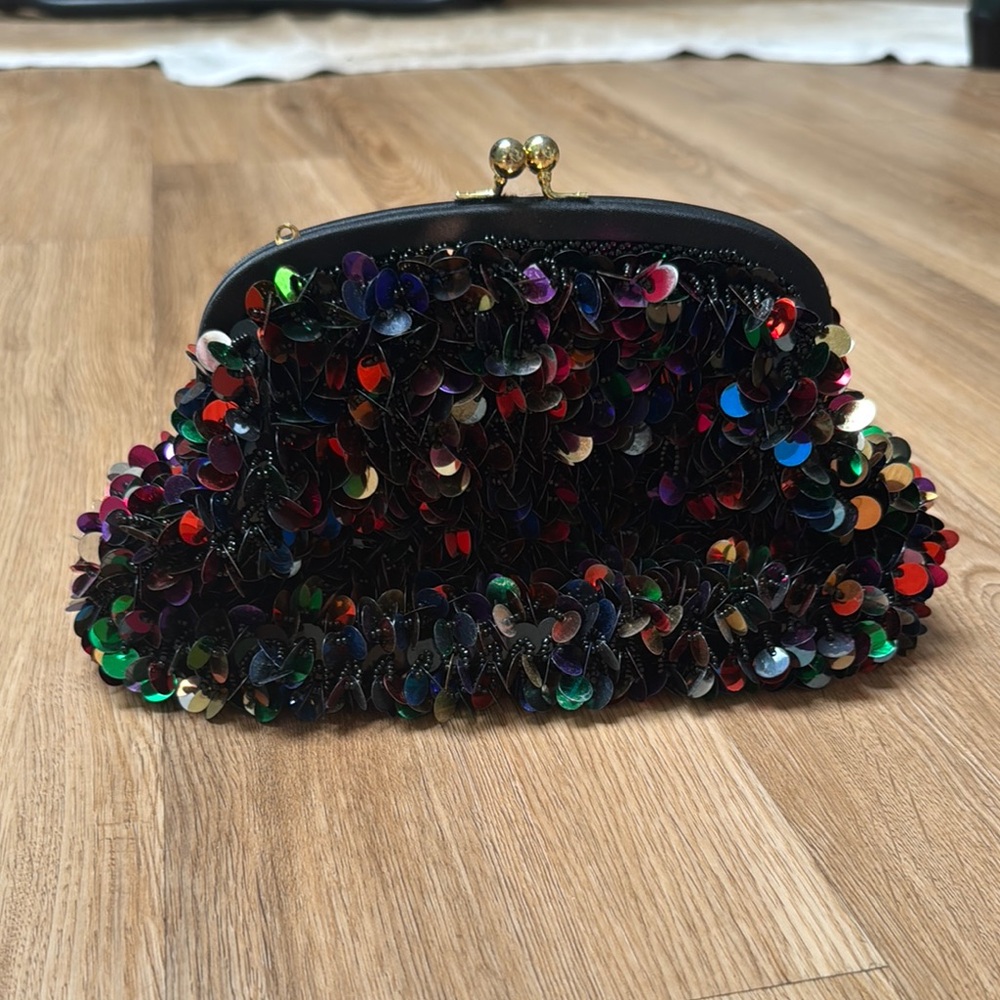Vintage Multicolor Sequin Clutch